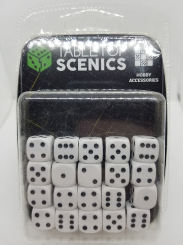 12mm Opaque White Dice (20)