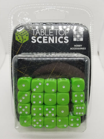 12mm Opaque Lime Green Dice (20)