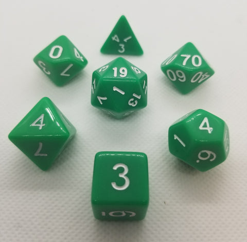 CDG Green & White RPG Dice Set (7)