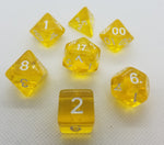 CDG Translucent Yellow & White RPG Dice Set (7)